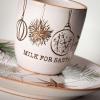 imageSullivans White Ceramic Christmas Plate Mug Set of 2 Holiday Hot Chocolate Coffee Latte Tea Cups Perfect for Holiday Gifts