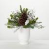 imageSullivans Pinecone and White Berry Winter Arrangement Artificial Fake Flower Lifelike Bouquet Centerpiece for Home Office Weddings and Gifts Decor