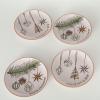 imageSullivans White Ceramic Christmas Cozy Snack Plates Set of 4 Appetizer Dessert Salad and Pasta Holiday Dinnerware Dishes
