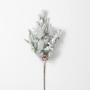 imageSullivans Flocked Snow Pine and Pinecone Spray Artificial Fake Flower Lifelike Bouquet Centerpiece for Home Office Weddings and Gifts Decor