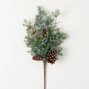 imageSullivans Pine and Cedar Blue Berry Spray Artificial Fake Flower Lifelike Bouquet Centerpiece for Home Office Weddings and Gifts Decor