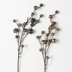 imageSullivans Silver ampamp Gold Bell Sprays Artificial Fake Flower Lifelike Bouquet Centerpiece for Home Office Weddings and Gifts Decor