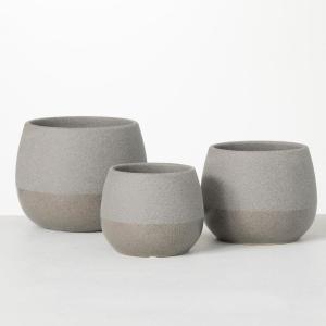 imageSullivans Speckled Gray TwoToned Pots  Set of 3 Indoor Planter Pot Kitchen Living Room and Office Home Dcor