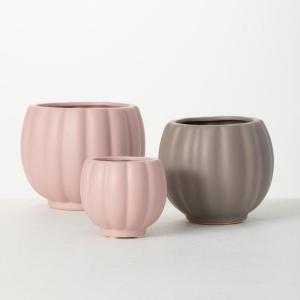 imageSullivans Warm Ribbed Container  Set of 3 Indoor Planter Pot Kitchen Living Room and Office Home Dcor