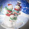 imageSullivans Lighted Snowman Shimmer Globe Christmas Decorative Hanging Lantern Perfect Holiday Dcor for Table Centerpiece and Fireplace Mantels