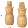 imageSullivans Scandi Snowman Figure Set of 2 Figurine HandCarved WoodLike Resin Statue for Holiday Shelf and Table Decorations