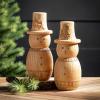 imageSullivans Scandi Snowman Figure Set of 2 Figurine HandCarved WoodLike Resin Statue for Holiday Shelf and Table Decorations