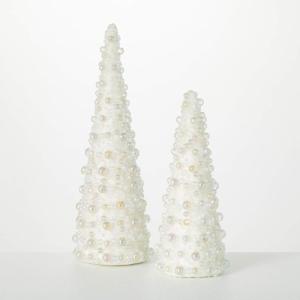 imageSullivans Beaded Pearl Cone Tree Set Christmas Dcor Trees Holiday Decor Christmas Tabletop Trees Mantle Decor Christmas Decorations