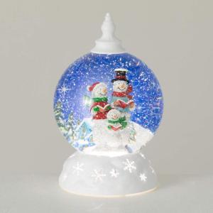 imageSullivans Lighted Snowman Shimmer Globe Christmas Decorative Hanging Lantern Perfect Holiday Dcor for Table Centerpiece and Fireplace Mantels