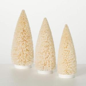 imageSullivans White Frosty Cream Bottlebrush Trees Christmas Decorative Mini Trees for Bookshelf Shelf and Mantel Holiday Figurines for Office Table or Desk