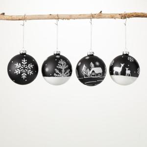 imageSullivans Winter Silhouette Ornament Multicolor 4quot H Glass Set of 4 Christmas Dcor Christmas Tree Dcor Ornament Set Christmas Decorations