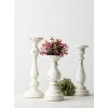 imageSullivans Distressed White Pillar Candle Holder Set of 3 Ceramic Decorative Candle Holders for Table Centerpiece Perfect for Home Decor Weddings Dinning and Gifts