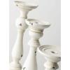 imageSullivans Distressed White Pillar Candle Holder Set of 3 Ceramic Decorative Candle Holders for Table Centerpiece Perfect for Home Decor Weddings Dinning and Gifts