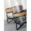 imageSullivans Glass Pillar Candle Holder Stand Set 2 Black Metal Stand Decorative Candle Holders for Table Centerpiece Perfect for Home Decor Weddings Dinning and Gifts