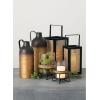 imageSullivans Glass Pillar Candle Holder Stand Set 2 Black Metal Stand Decorative Candle Holders for Table Centerpiece Perfect for Home Decor Weddings Dinning and Gifts
