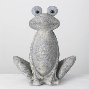 imageSulivans Big Eyed Gray Frog Garden Statue Perfect for a Table Centerpiece Mantels and Shelf Decoration Indoor or Outdoor Spring Decor for Home Office Patio and Lawn