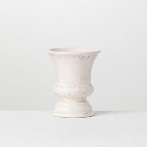 imageSullivans Mini Ceramic Vase Distressed Crackled OffWhite Rustic Home Decor Best for Faux Florals 5 x 6 Inches CM2339