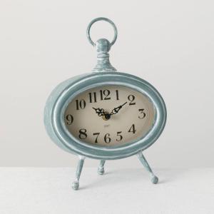 imageSullivans Blue Retro Desk Clock Blue Washed Wood Finish for Tabletops ampamp Countertops Perfect for Modern Workspaces Bookshelf Decor in Home or Office