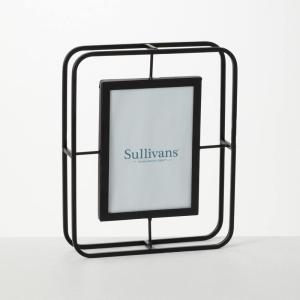 imageSullivans Abstract Black Tabletop Picture Frame Industrial Metal Photo Frame 1025quot H Black