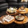 imageSullivans Black ampamp Natural Wood Woven Seagrass Serving Tray with Black Metal Handles Set of 2 Decorative Ottoman Serving Tray Perfect for Home Office Kitchen Coffee Table Decor