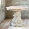 imageSullivans Table Round Cream TOP PEDSTL BTM Round Pedestal Table Whitewashed Wood Artistic Accent Garden Table for Outside Decor
