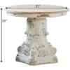 imageSullivans Table Round Cream TOP PEDSTL BTM Round Pedestal Table Whitewashed Wood Artistic Accent Garden Table for Outside Decor