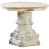 imageSullivans Table Round Cream TOP PEDSTL BTM Round Pedestal Table Whitewashed Wood Artistic Accent Garden Table for Outside Decor