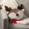 imageSullivans 24x15 Sleeping Reindeer Pillow Christmas Couch Throw Pillows Adorable Holiday Cushion Decorative Pillows for Indoor Christmas Dcor