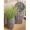 imageSullivans MET1088 Cylindrical Wire Large Basket Storage Containers with Handles Black 195 to 22 Inches Each Set of 3Bamboo