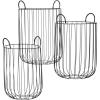 imageSullivans MET1088 Cylindrical Wire Large Basket Storage Containers with Handles Black 195 to 22 Inches Each Set of 3Wire