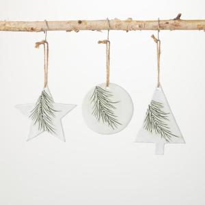 imageSullivans Pine Icon Ornament Multicolor 5quot H Ceramic Set of 3 Christmas Dcor Christmas Tree Dcor Ornament Set Christmas Decorations