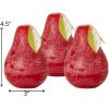 imageSullivans Vance Kitira Pear Candle Set of 3 Unscented 45 Inch CleanBurning Dripless RealWax Candles for Home and Hosting DcorRed