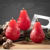 imageSullivans Vance Kitira Pear Candle Set of 3 Unscented 45 Inch CleanBurning Dripless RealWax Candles for Home and Hosting DcorRed