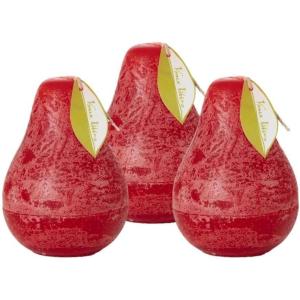 imageSullivans Vance Kitira Pear Candle Set of 3 Unscented 45 Inch CleanBurning Dripless RealWax Candles for Home and Hosting DcorRed