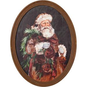 imageSullivans Wood Framed Portrait Santa Canvas Wall Art 26quot x 34quot Oval Rustic Vintage Artwork Decoration Perfect for Office Living and Dining Rooms Wall Art Decor for the Holidays