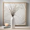 imageSullivans Wall Decor Wall Art Embossed Lines 315quot Plateau Lines Curved Embossed Neutral Ivory Canvas Natural Wood Professional Frame Rustic Decorations Hanging Art for Bedroom Office Home Dcor