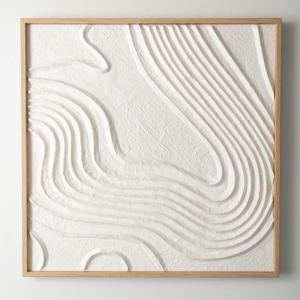 imageSullivans Wall Decor Wall Art Embossed Lines 315quot Plateau Lines Curved Embossed Neutral Ivory Canvas Natural Wood Professional Frame Rustic Decorations Hanging Art for Bedroom Office Home Dcor