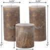 imageSullivans Ritz Timber Pillar Set of 2 CleanBurning EnvironmentallyFriendly Scentless Real Wax Candles