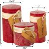 imageSullivans Vance Kitira Set of 3 Pillar Candles Red Candle Set CleanBurning EnvironmentalFriendly Scentless RealWax Candles Home DcorRed