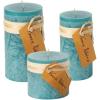 imageSullivans Vance Kitira Set of 3 Pillar Candles Red Candle Set CleanBurning EnvironmentalFriendly Scentless RealWax Candles Home DcorMulticolored