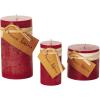 imageSullivans Vance Kitira Set of 3 Pillar Candles Red Candle Set CleanBurning EnvironmentalFriendly Scentless RealWax Candles Home DcorRed