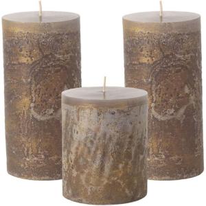 imageSullivans Ritz Timber Pillar Set of 2 CleanBurning EnvironmentallyFriendly Scentless Real Wax Candles