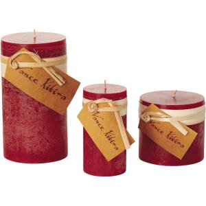 imageSullivans Vance Kitira Set of 3 Pillar Candles Red Candle Set CleanBurning EnvironmentalFriendly Scentless RealWax Candles Home DcorRed