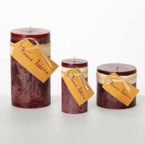 imageSullivans Vance Kitira Set of 3 Pillar Candles Red Candle Set CleanBurning EnvironmentalFriendly Scentless RealWax Candles Home DcorWine