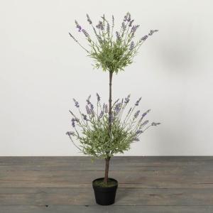 imageSullivans Fake Plant Potted Lavender Artificial Tree Indoor Double Topiary Bush 4 ft Faux LifeLike Greenery Plant in Pot 46quot Perfect for Living Room Home and Office Dcor
