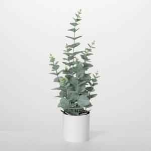 imageSullivans Fake Plants Potted Eucalyptus Artificial Plant for Indoor 205quot Silver Gray Green Eucalyptus Stems Faux LifeLike Plant in White Pot Perfect for Living Room Home and Office Dcor