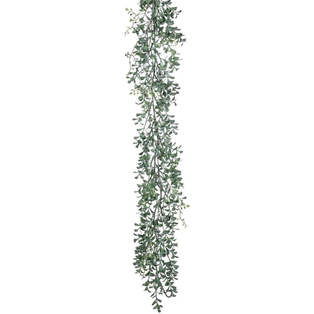 imageSullivans 6 ft Blue Boxwood Naturally Colored Garland Artificial Greenery Versatile Garland Decor for All Seasons Perfect for Weddings Fireplace Mantels Dining and Living Rooms