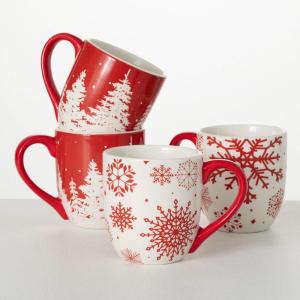 image45quotH Sullivans Christmas Holiday Mug  Set of 4 Red