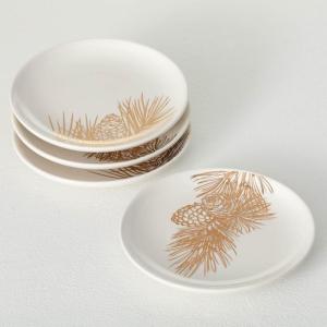 imageSullivans Gold Pine Snack Plate Set of 4 Christmas Salad Pasta and Appetizer Plates Christmas Dinnerware 8quot x 8quot Dessert Plates