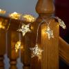 imageSullivans Christmas Tree Garland 6 ft Lighted Star Garland Champagne with LED Lights Christmas Indoor Farmhouse Decorations Perfect for Fireplace Mantle Living Room Dcor